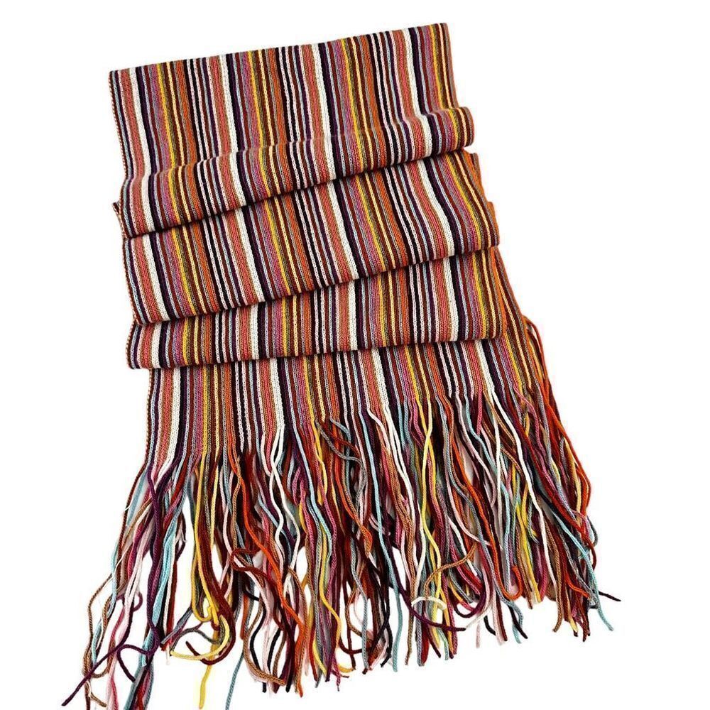 NARDI & TAGLIAFERRI made in Italy‎ Multicolored Knit Fringed Scarf